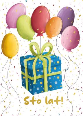 Opakowanie Karnet B6 Prezent z balonami