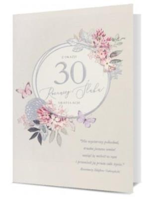 Opakowanie Karnet B6 Rocznica ślubu 30
