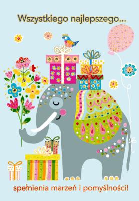 Opakowanie Karnet B6 Słoń z prezentami