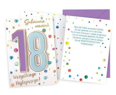 Opakowanie Karnet B6 Urodziny 18