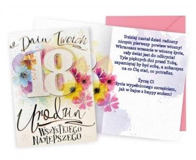 Opakowanie Karnet B6 Urodziny 18