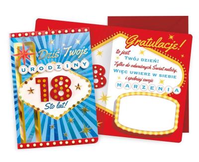 Opakowanie Karnet B6 Urodziny 18