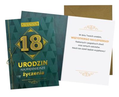 Opakowanie Karnet B6 Urodziny 18 męskie