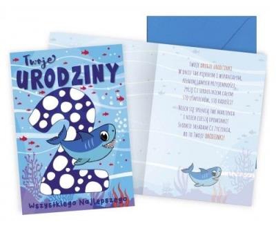 Opakowanie Karnet B6 Urodziny 2 rekin