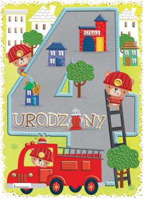 Karnet B6 Urodziny 4 - Straż Pożarna. Wydawca: Henry. SmakLiter.pl Opakowanie Karnet B6 Urodziny 4 - Straż Pożarna