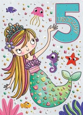 Karnet B6 Urodziny 5 - Syrenka. Wydawca: Henry. SmakLiter.pl Opakowanie Karnet B6 Urodziny 5 - Syrenka