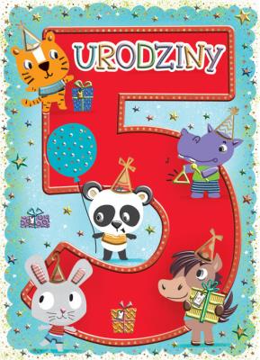 Karnet B6 Urodziny 5 - Zwierzaki. Wydawca: Henry. SmakLiter.pl Opakowanie Karnet B6 Urodziny 5 - Zwierzaki