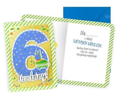 Opakowanie Karnet B6 Urodziny 6 chłopiec