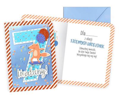 Opakowanie Karnet B6 Urodziny 7 chłopiec