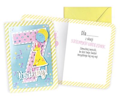 Opakowanie Karnet B6 Urodziny 7 dziewczynka