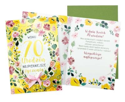 Opakowanie Karnet B6 Urodziny 70 (kwiaty)
