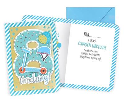 Opakowanie Karnet B6 Urodziny 8 chłopiec