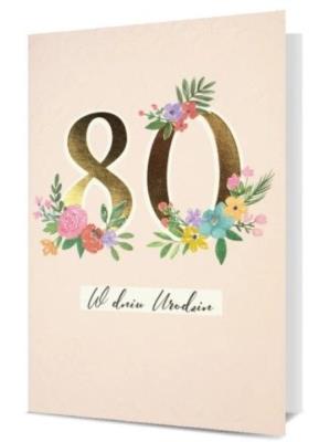 Opakowanie Karnet B6 Urodziny 80