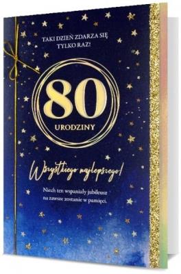 Opakowanie Karnet B6 Urodziny 80