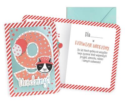 Opakowanie Karnet B6 Urodziny 9 chłopiec