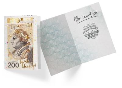 Opakowanie Karnet B6 Urodziny banknot 200