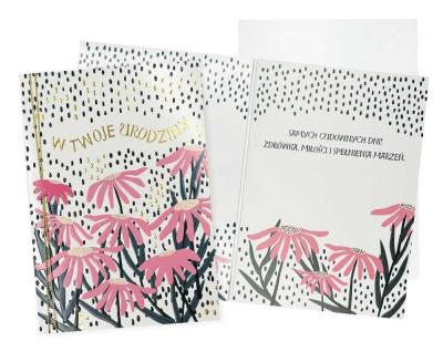 Opakowanie Karnet B6 Urodziny damskie, kwiaty
