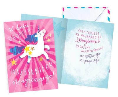 Opakowanie Karnet B6 Urodziny jednorożec