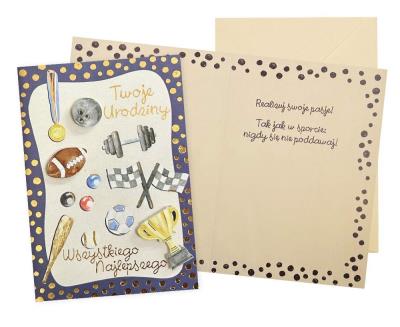 Okładka książki Karnet B6 Urodziny (męskie, sport)