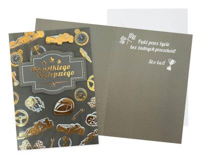 Okładka książki Karnet B6 Urodziny (męskie, wyścig)