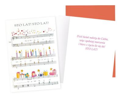 Opakowanie Karnet B6 Urodziny (nuty)