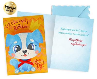 Opakowanie Karnet B6 Urodziny piesek