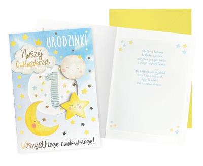 Opakowanie Karnet B6 Urodziny Roczek (gwiazdeczka)