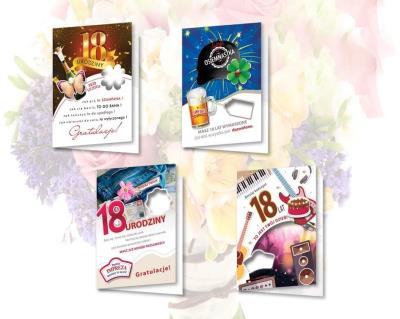 Opakowanie Karnet B6 z elemen. 18-ste urodziny (10 szt) MIX