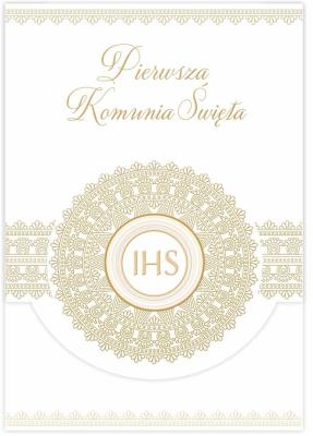 Opakowanie Karnet B6 z kieszonką Komunia. Hostia
