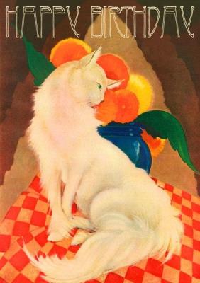 Opakowanie Karnet B6 z kopertą Urodziny Biały kot