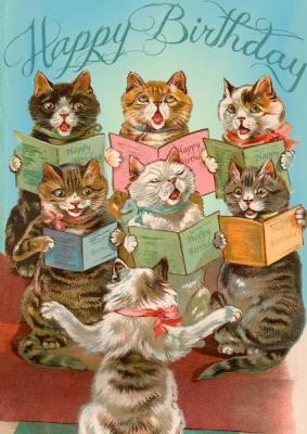 Opakowanie Karnet B6 z kopertą Urodziny Chór 7 kotów