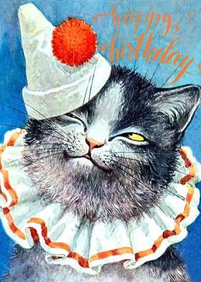 Opakowanie Karnet B6 z kopertą Urodziny Kot - klaun