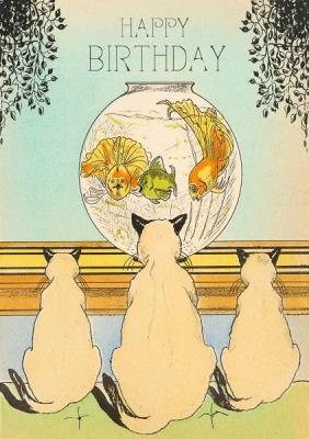 Opakowanie Karnet B6 z kopertą Urodziny Koty i rybki