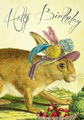 Opakowanie Karnet B6 z kopertą Urodziny Królik w kapeluszu