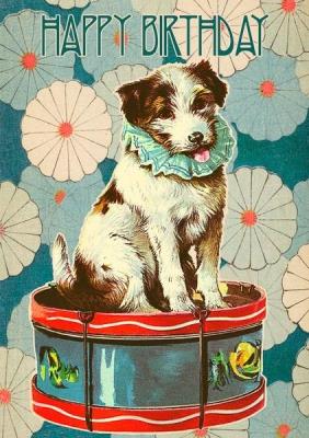 Opakowanie Karnet B6 z kopertą Urodziny Pies i bęben