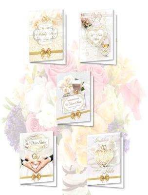 Opakowanie Karnet B6 z naklejkami hologr. Ślub MIX (10szt)