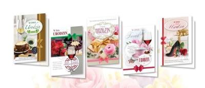 Opakowanie Karnet B6 z nalepkami Urodziny (10szt) MIX