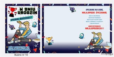Opakowanie Karnet Bueno B6 + koperta wzór nr 10 Urodziny