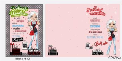 Opakowanie Karnet Bueno B6 + koperta wzór nr 12 Urodziny