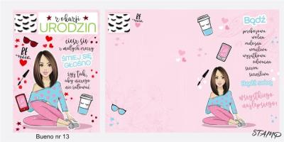 Opakowanie Karnet Bueno B6 + koperta wzór nr 13 Urodziny