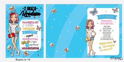 Opakowanie Karnet Bueno B6 + koperta wzór nr 14 Urodziny