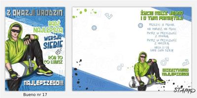 Opakowanie Karnet Bueno B6 + koperta wzór nr 17 Urodziny