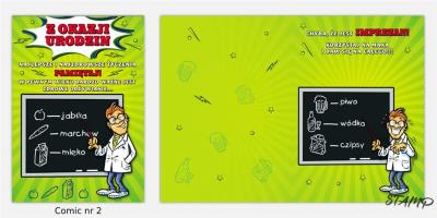 Opakowanie Karnet Comic B6 + koperta wzór nr 02 Urodziny
