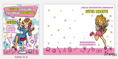 Opakowanie Karnet Comic B6 + koperta wzór nr 04 Urodziny