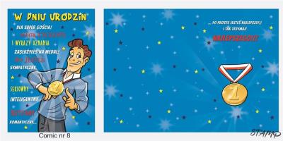 Opakowanie Karnet Comic B6 + koperta wzór nr 08 Urodziny
