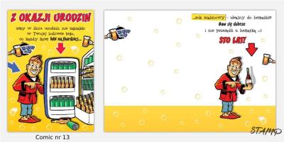Opakowanie Karnet Comic B6 + koperta wzór nr 13 Urodziny