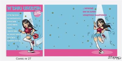 Opakowanie Karnet Comic B6 + koperta wzór nr 27 Urodziny