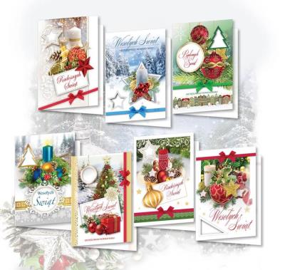 Opakowanie Karnet DL BN z opłatkiem, świeckie (10szt) MIX