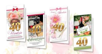 Opakowanie Karnet DL De Lux Urodziny 40 (10szt)