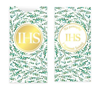 Opakowanie Karnet DL Komunia. Liście